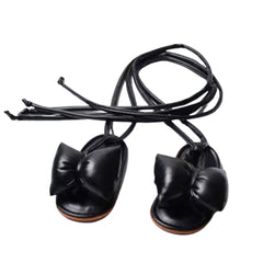 Puff Bow Sandal for Baby Girl - Black.