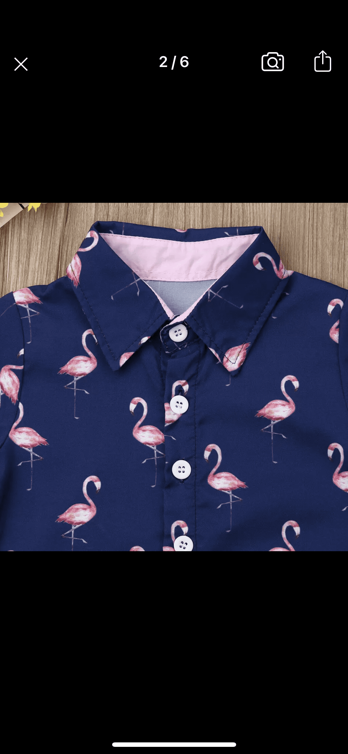 Boys Flamingo Button Shirt & Pink Shorts Set.