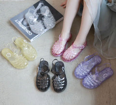 Kids Jelly Sandals - Glitter Lavender.