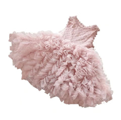 Lulubelle  Layered Tulle Party Dress - Dusty Pink.