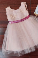 Elissa - Pink Princess Tulle Dress with Large Sequin Bow.