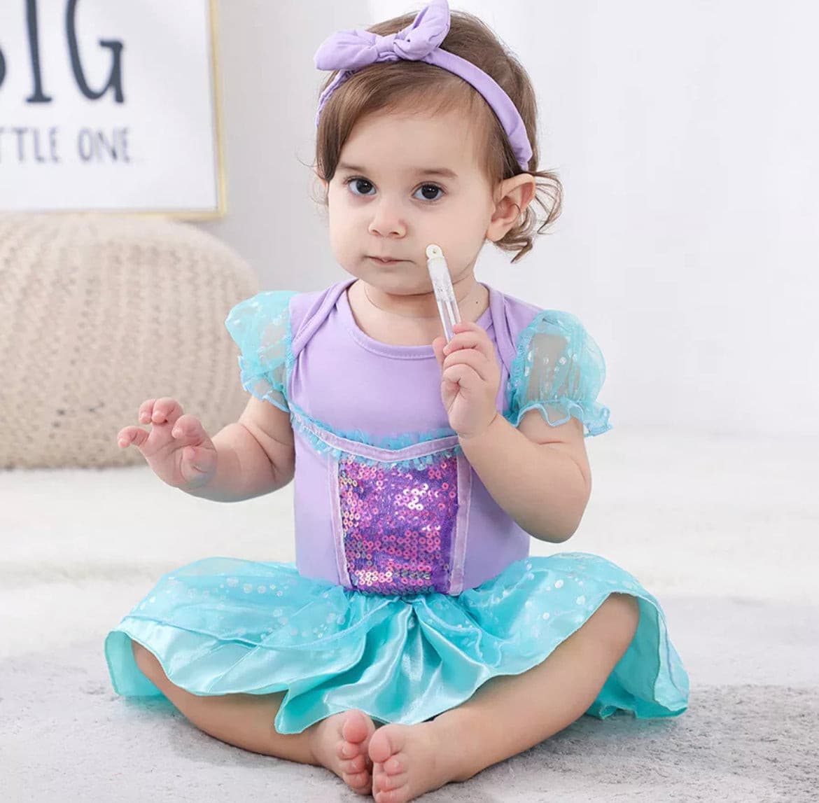 Mermaid Disney Costume Romper for Baby Girl Romper - Mermaid A.