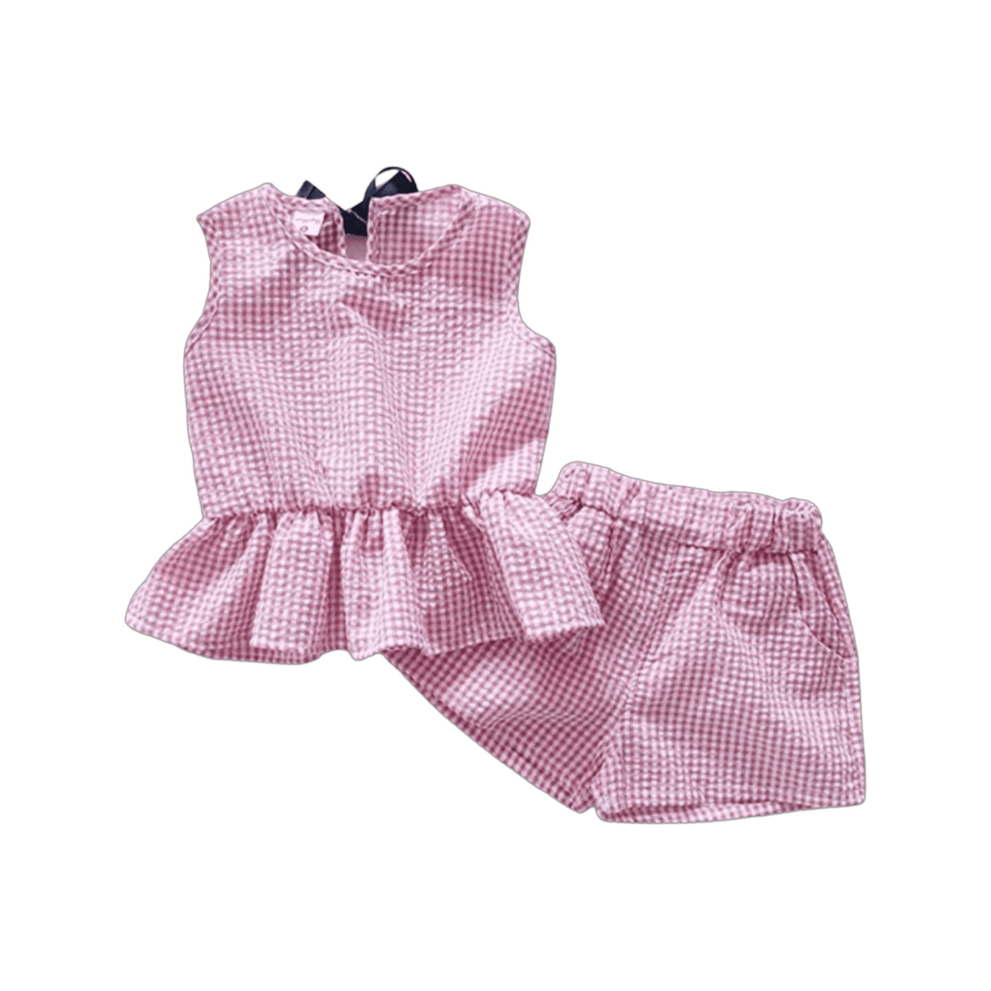 Girls Gingham Set - Pink.