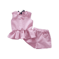 Girls Gingham Set - Pink.