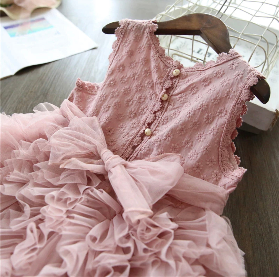 Lulubelle  Layered Tulle Party Dress - Dusty Pink.