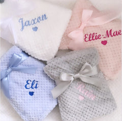 Super Soft Embroidered Personalised Baby Blanket.