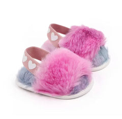 Baby Fur Slides - Pink Candy.