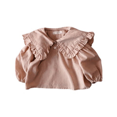 Baby Girl Peter Pan Collar Blouse - Dusty Pink.