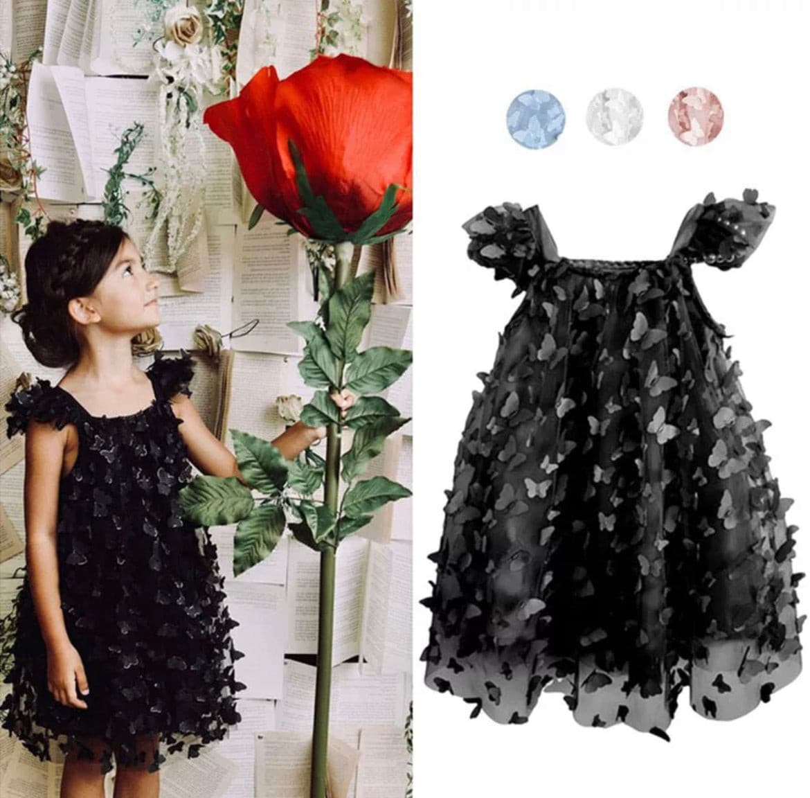 3D Butterfly Dress - Black.