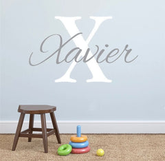 Personalised Nursery Wall Decals -Capital Letter + Name.