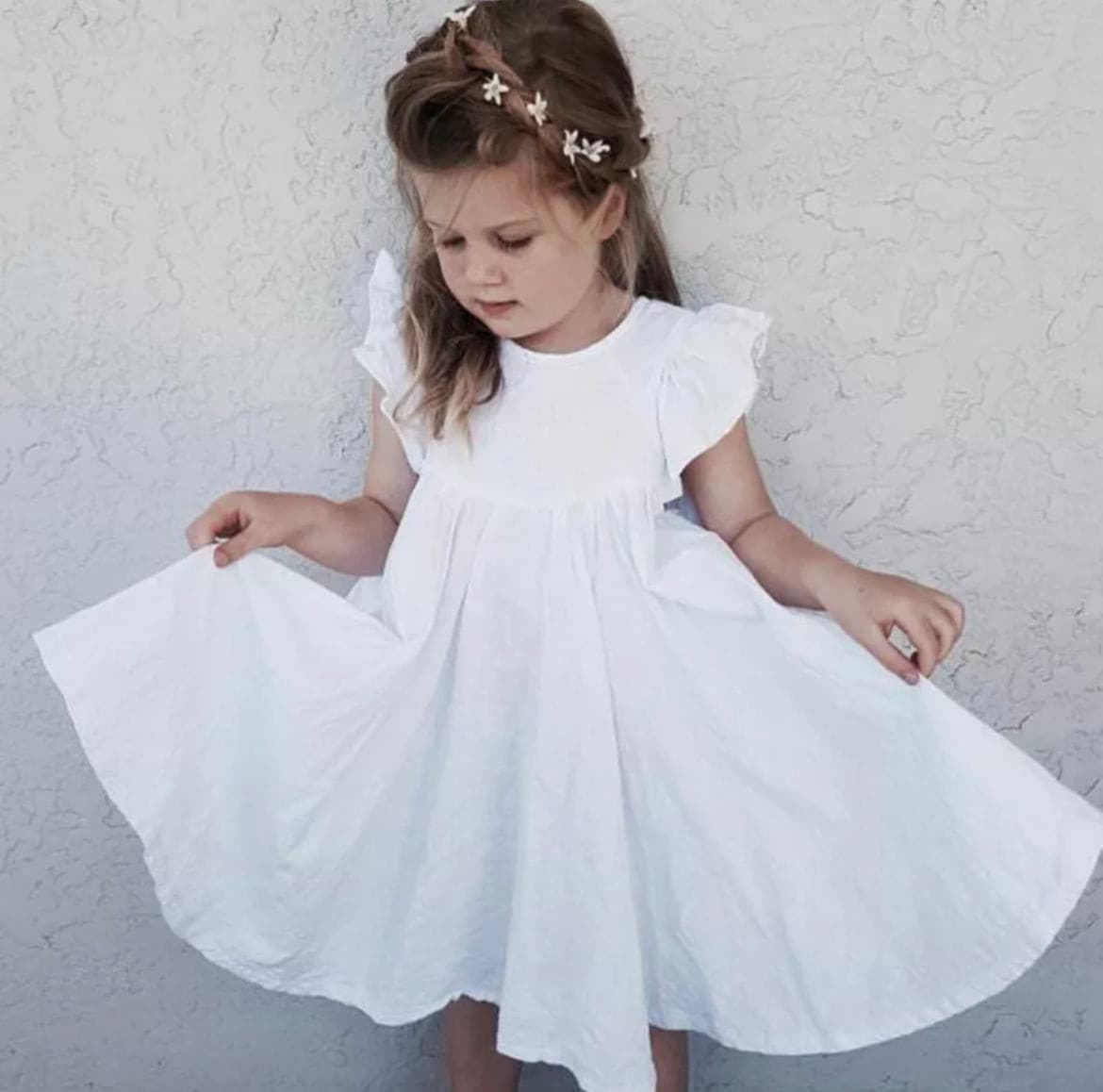 Rosie Ruffle Dress  - White.