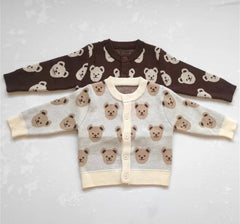 Knitted Teddy Bear Cardigan - Milk.