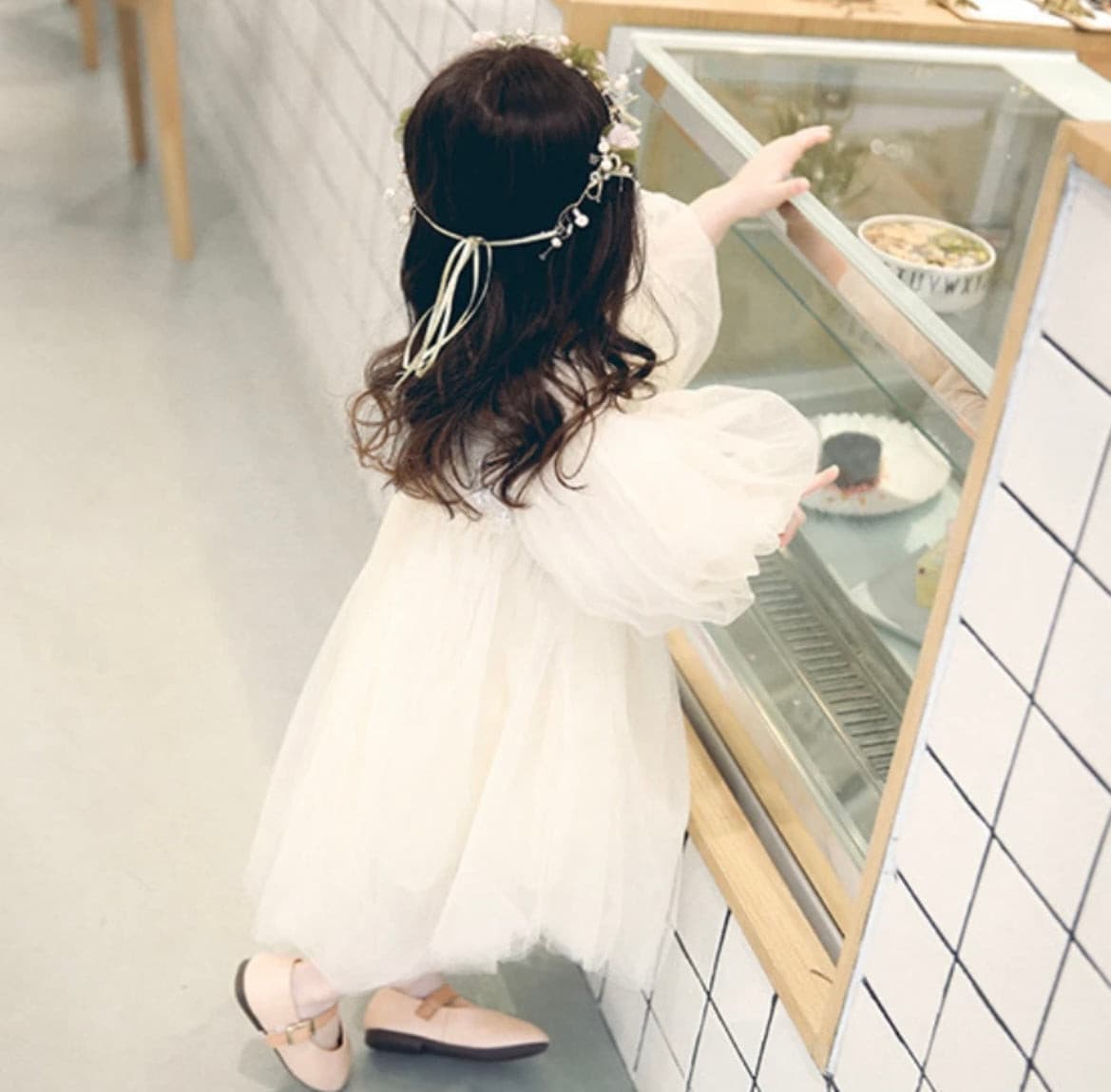 Cloud Dress - Soft Layers Tulle Puff Sleeve Girls Dress.