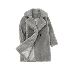 Girls Sherpa Coat - Grey.