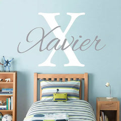Personalised Nursery Wall Decals -Capital Letter + Name.
