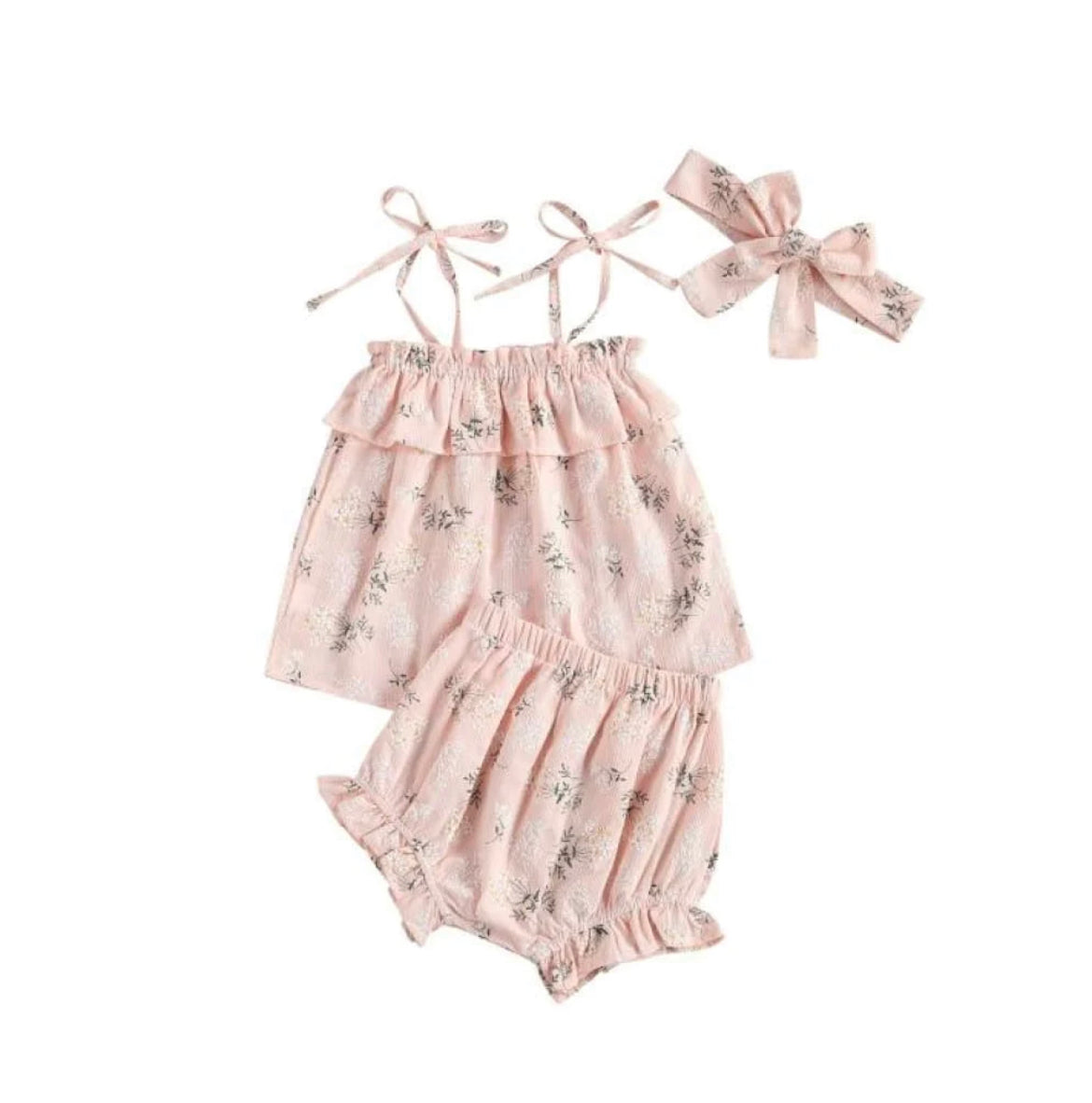 Tilly Ruffle Bloomer Set - Pink.