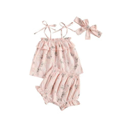 Tilly Ruffle Bloomer Set - Pink.