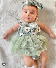 Tutu Daisy Romper - Blue.