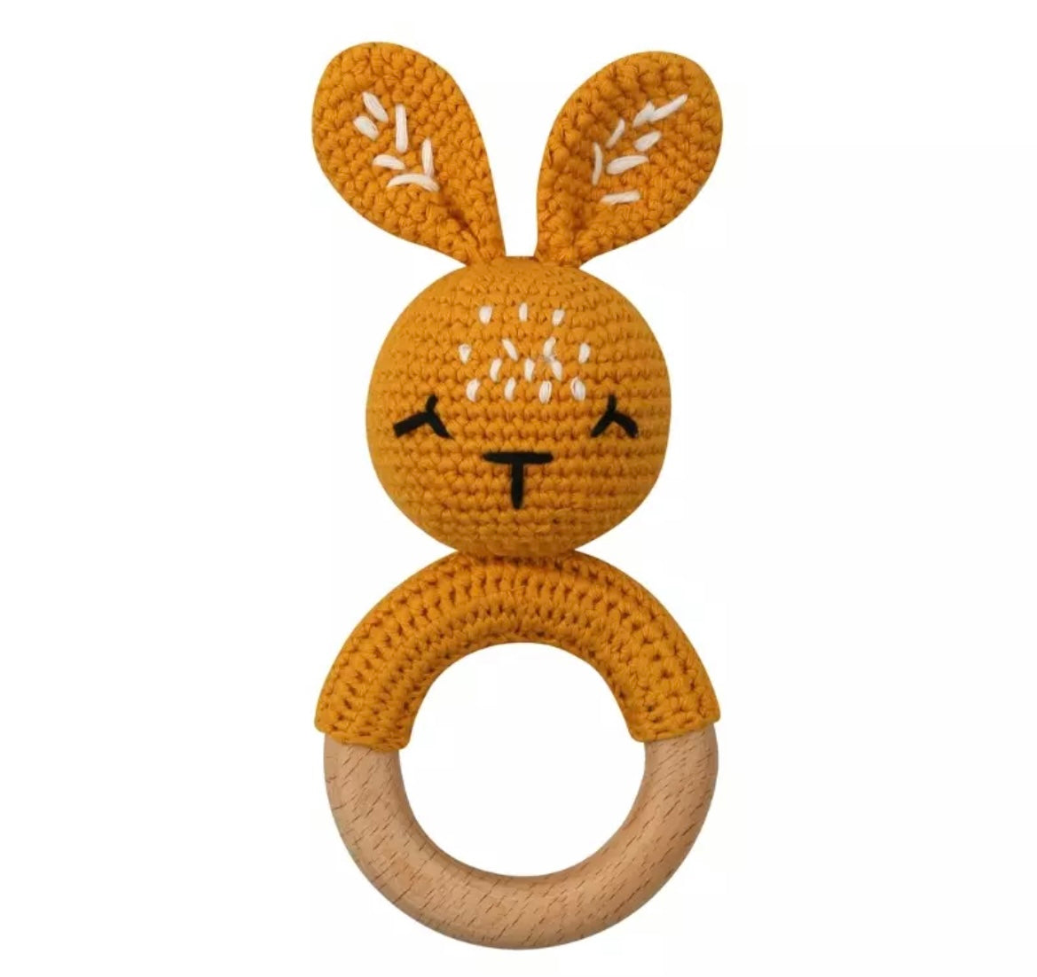 Crochet Baby Bunny Rattle.