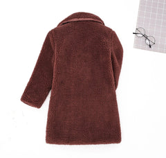 Girls Sherpa Coat - Chocolate.