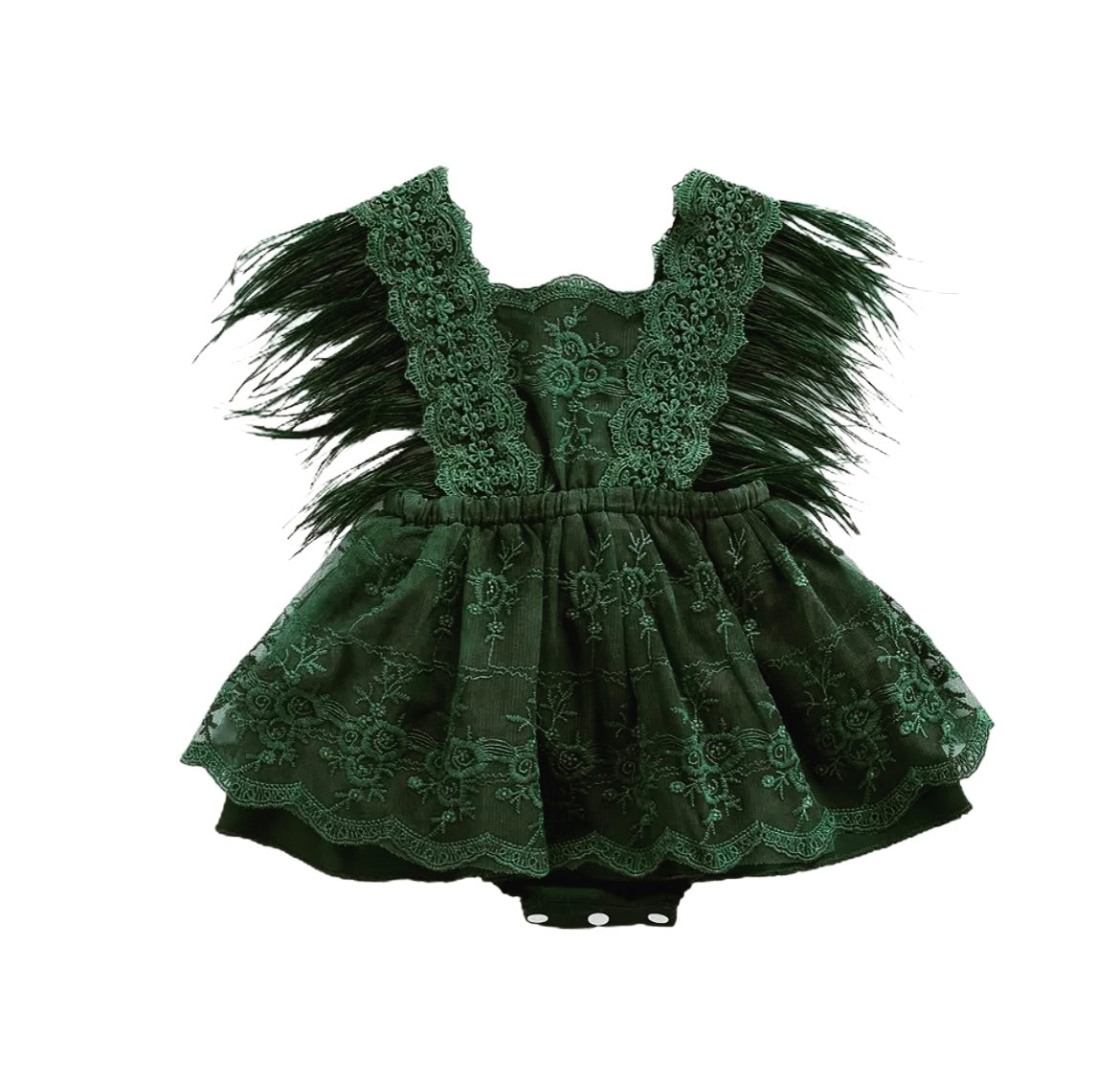 Winona Feather Romper - Green.