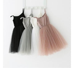 Mila - Dusty Pink Singlet Dress with Tulle Tutu.