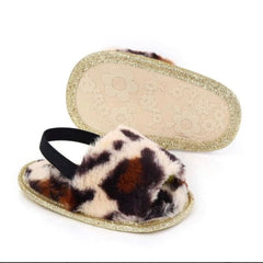 Baby Fur Slides - Leopard.
