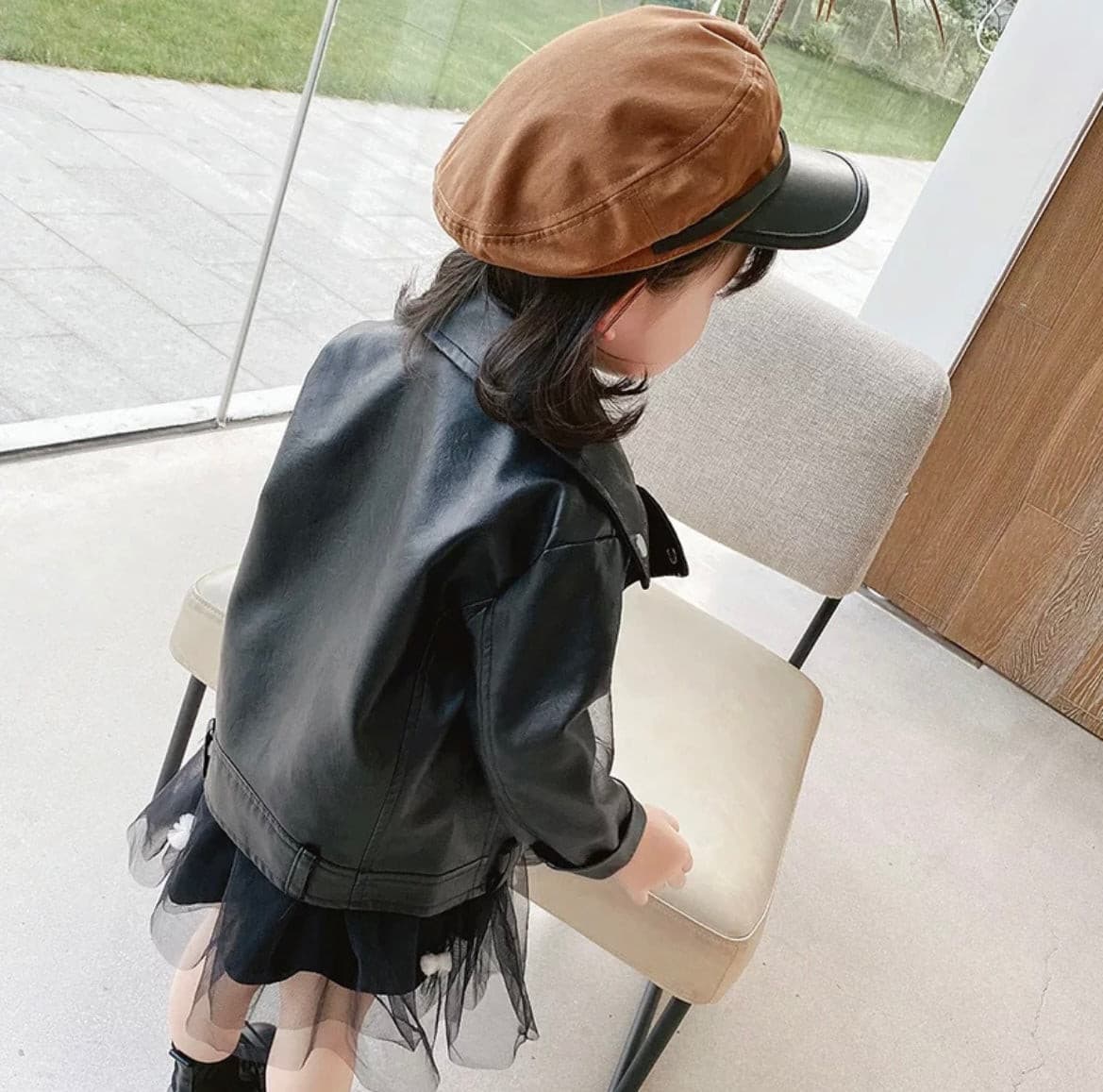 Baby / Toddler Girls Leather Jacket.