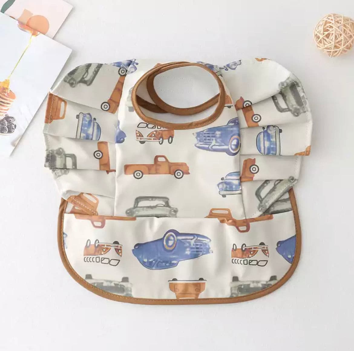 Waterproof Baby Bib - Retro Cars.