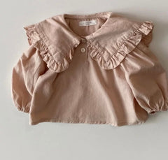 Baby Girl Peter Pan Collar Blouse - Dusty Pink.