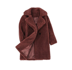 Girls Sherpa Coat - Chocolate.