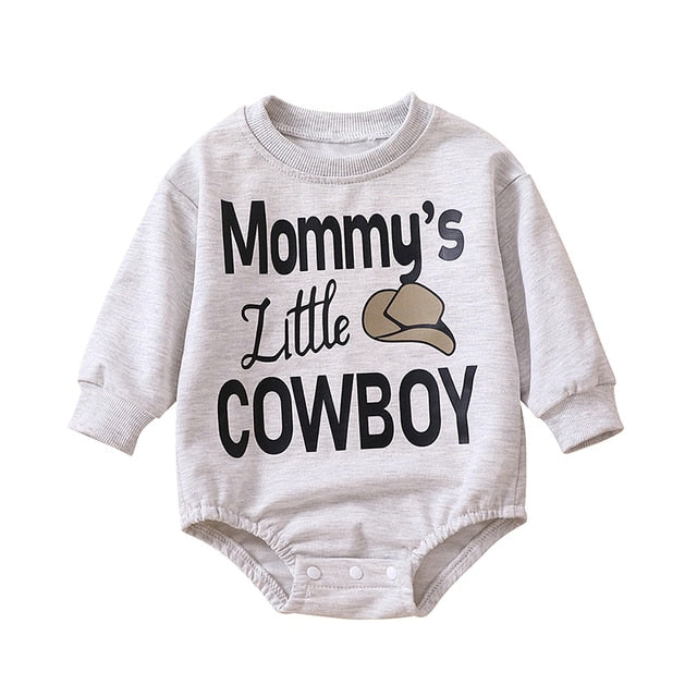 Mommys Little Cowboy Long Sleeve Romper Swetaer