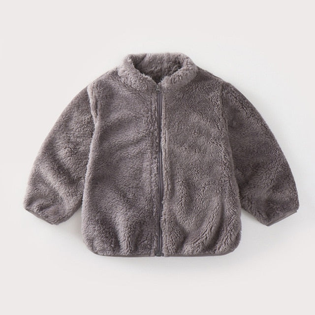 Fluffy Teddy Jacket -Gray