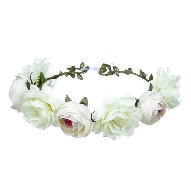 Floral Garland - Flower Girl Hair Accessories, Metal color - 17.