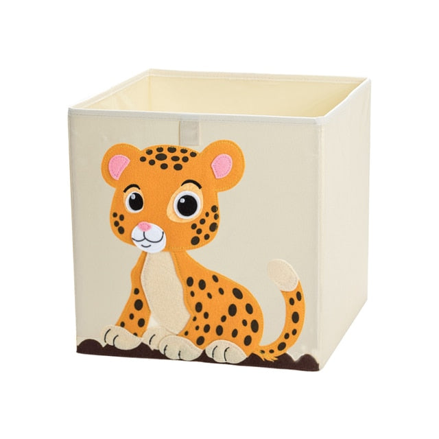 Liddy - Neutral Storage Toy Box for Kids - Folding Animal Toy Storage Cube.