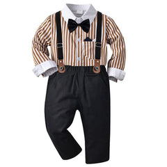 Cash - Baby Boy Clothes Set Gentleman Suit -Toddler Boys Wedding Suit - Stripes.