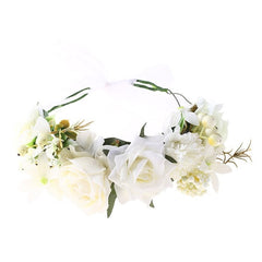 Floral Garland - Flower Girl Hair Accessories, Mixed White Flowers.