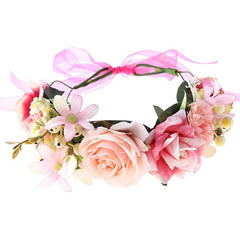 Floral Garland - Flower Girl Hair Accessories, Mixed Pinks.
