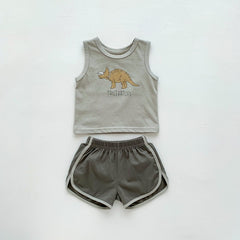 Dinosaur Tank & Short Set, Unisex  - 2 Pieces Summer.