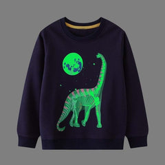 Dino Lit - Glow In The Dark Dinosaur Crew Neck Sweater- Boys Dinosaur Jumper Dino Lit - Glow In The Dark Dinosaur Crew Neck Sweater- Boys Dinosaur Jumper.