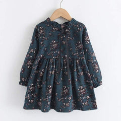 Mary - Girls Long Sleeve Dresses 2-8 Years - Floral , 4 Colours