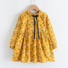 Mary - Girls Long Sleeve Dresses 2-8 Years - Floral , 4 Colours