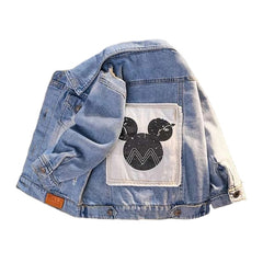 Denim Mickey Mouse Jacket - Baby Denim Mickey Jacket, Patchwork Mouse Ears Denim Mickey Mouse Jacket - Baby Denim Mickey Jacket, Patchwork Mouse Ears.