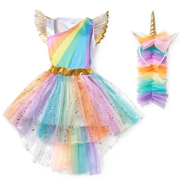 Girl Rainbow Unicorn Dress