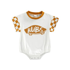 Baby Boys Plaid Bubs Onesie , Color - Auburn