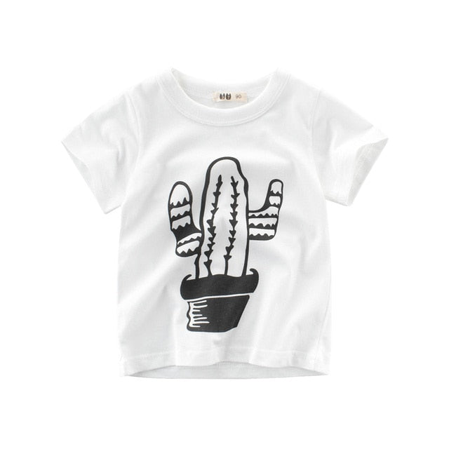 Cactus Whie Boys T-shirt Cotton Short Sleeve Cactus Whie Boys T-shirt Cotton Short Sleeve.