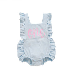 One Ruffle Romper - Baby Girl Birthday.