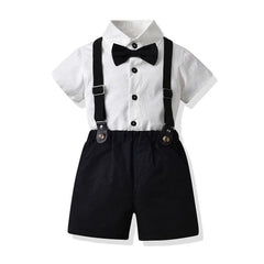 Barlow - Boys Cotton Toddler Gentleman Clothes Sets - Black & White Suit Set.