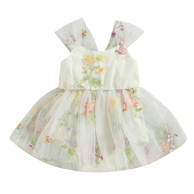Lola - Sweet Baby Girl Romper Dress , Color - Ivory