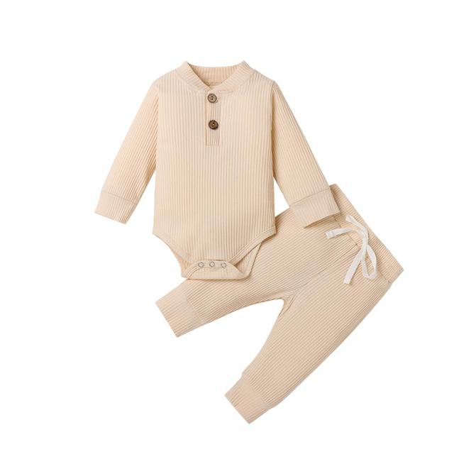 Baby Lounge Set, Ribbed Cotton - 18 Colours